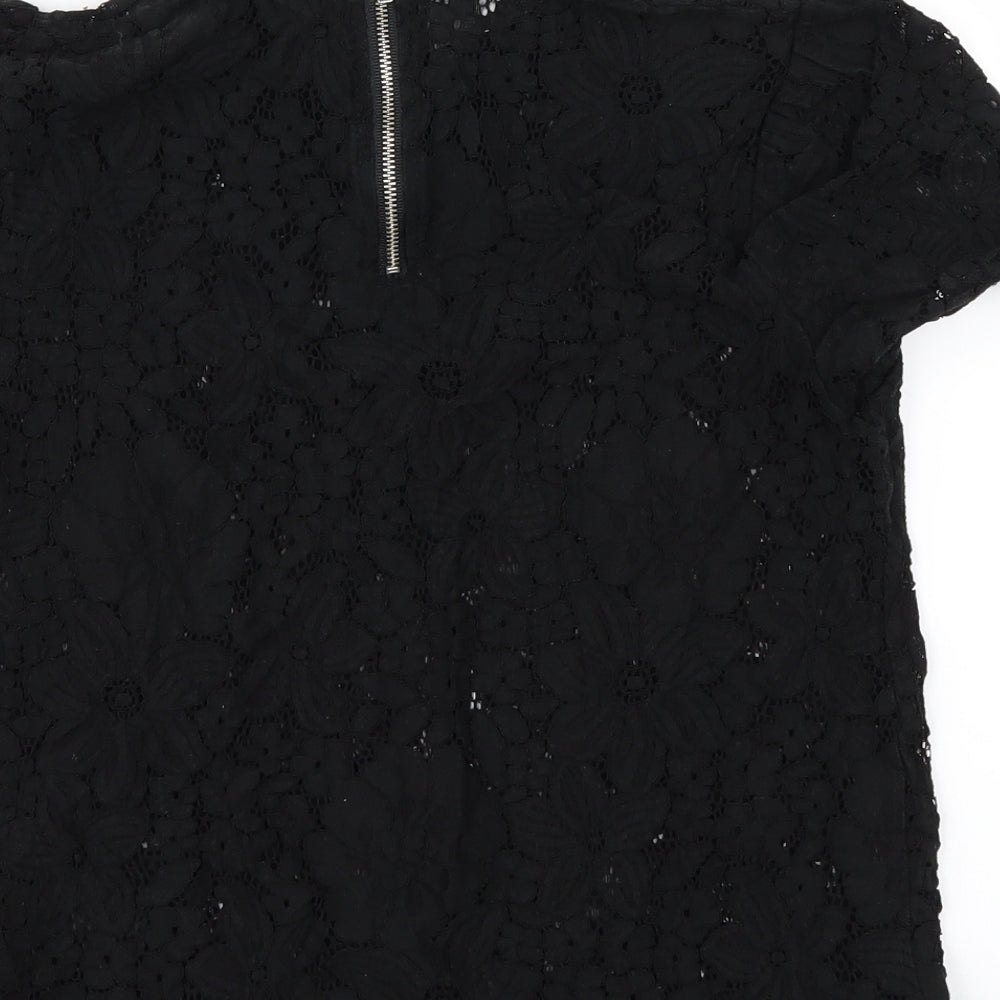 Womens UK Size 8 New Look Black Basic Blouse