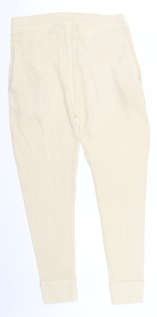 Womens UK Size 16 Misspap Regular Fit Sweatpants Beige Trousers