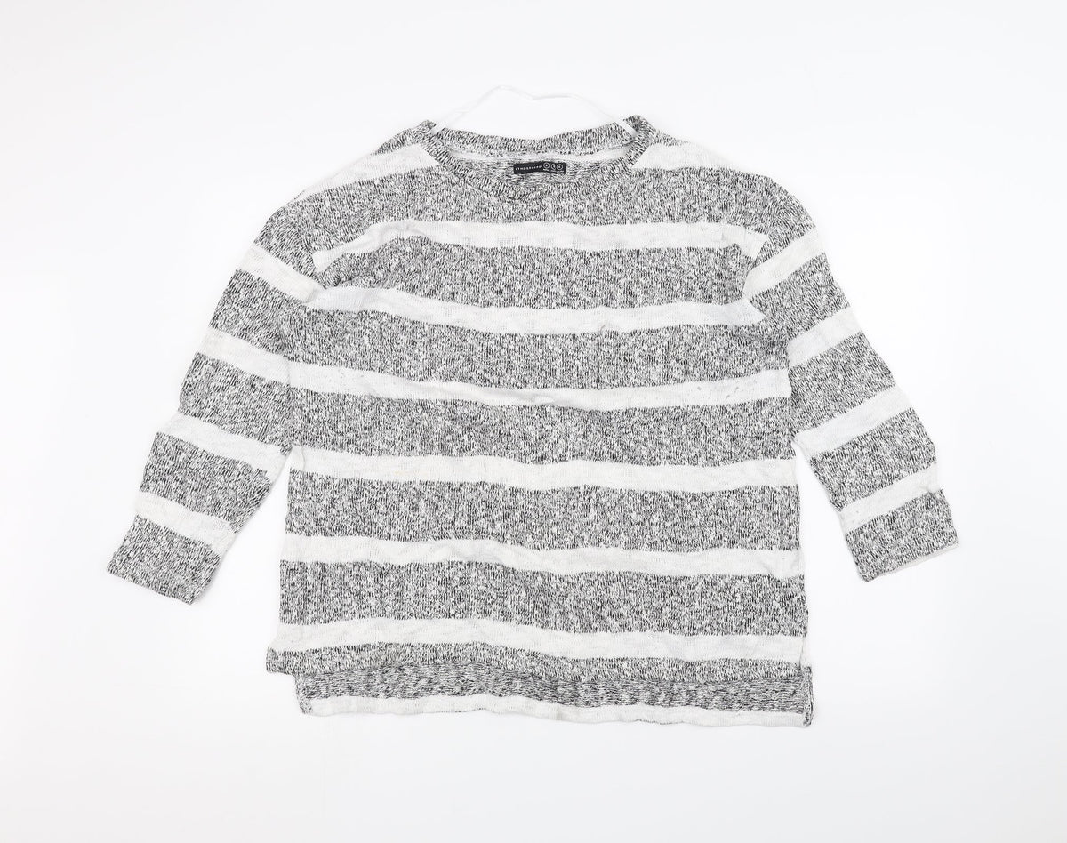 Atmosphere Womens Grey Striped  Pullover Jumper Size S