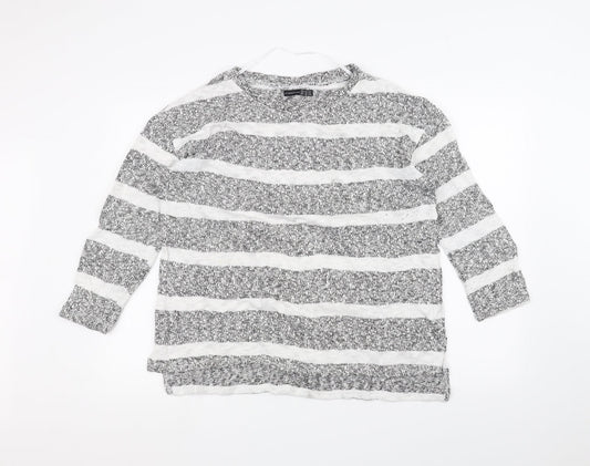 Atmosphere Womens Grey Striped  Pullover Jumper Size S