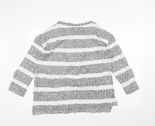 Atmosphere Womens Grey Striped  Pullover Jumper Size S