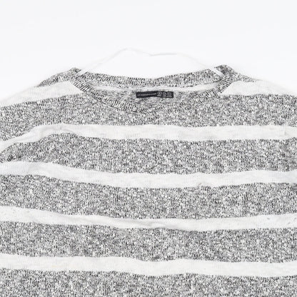 Atmosphere Womens Grey Striped  Pullover Jumper Size S