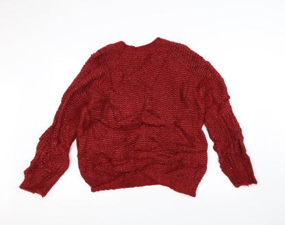 Tu Womens Red  Knit Pullover Jumper Size 12