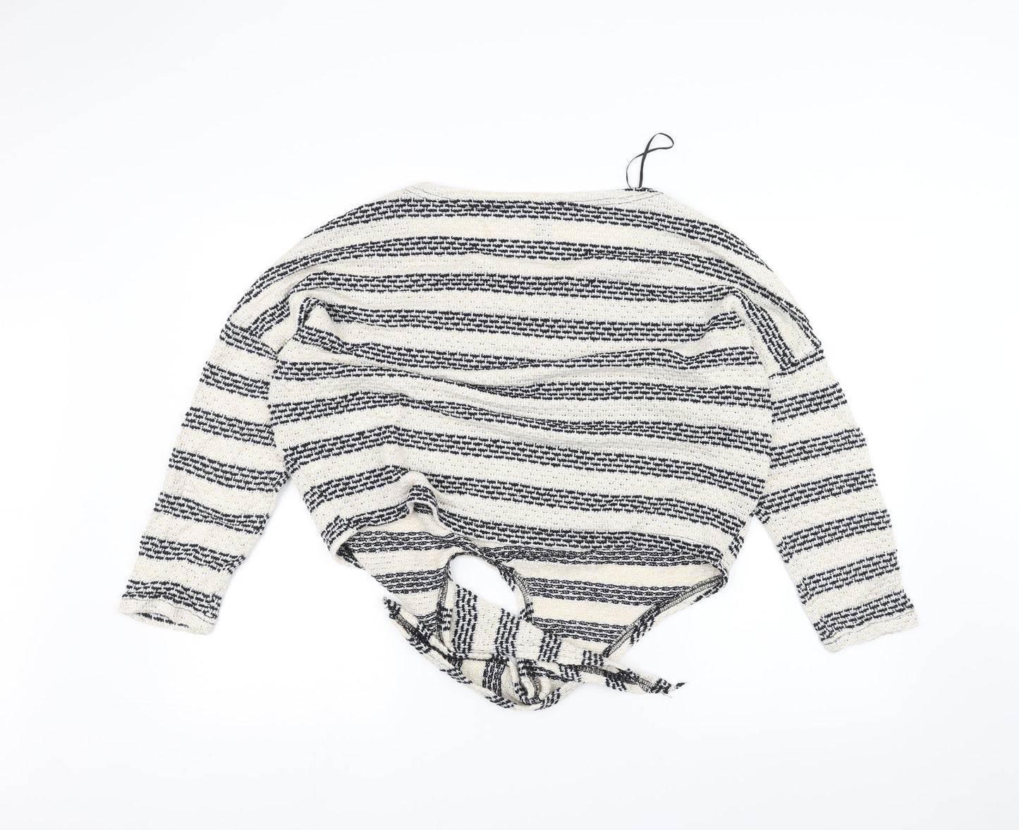 New Look Womens White Striped Knit Pullover Jumper Size M