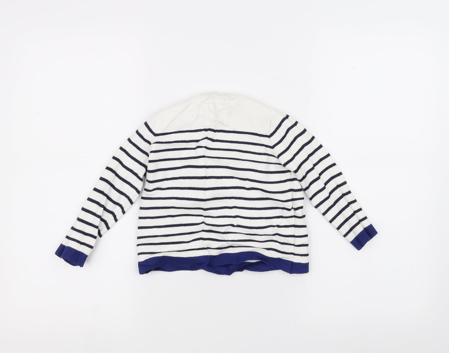 junior j Girls White Striped  Pullover Jumper Size 2-3 Years