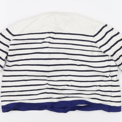 junior j Girls White Striped  Pullover Jumper Size 2-3 Years