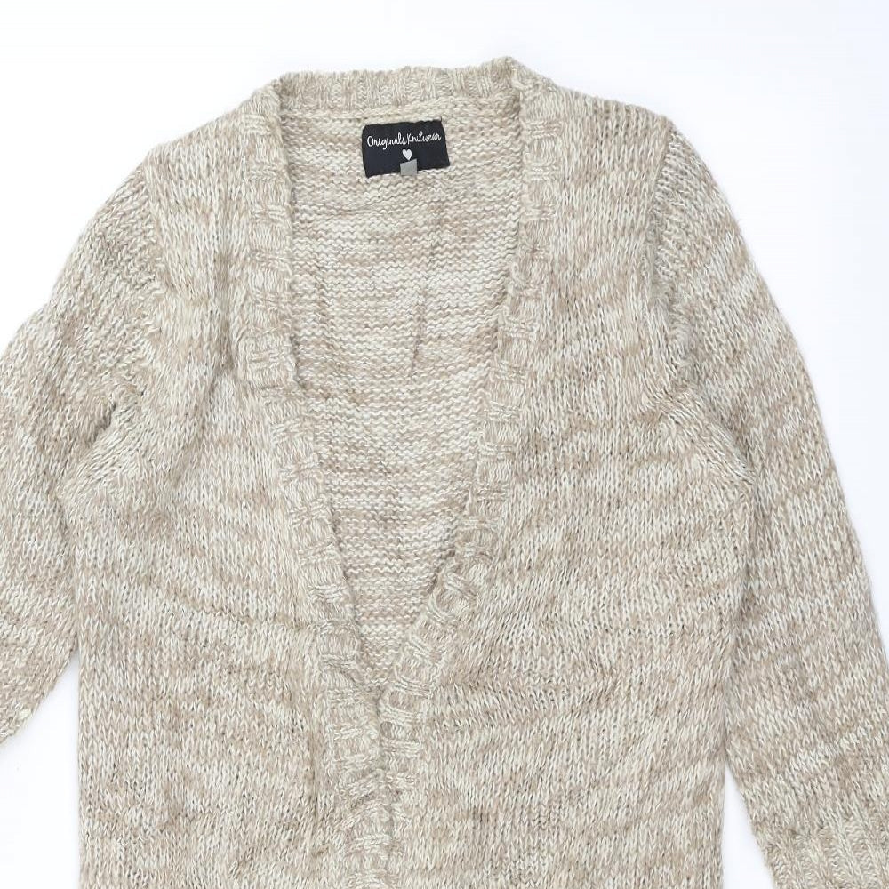 Originals Knitwear Womens Brown  Knit Jacket Coatigan Size S