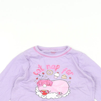 Studio Girls Purple   Basic T-Shirt Size 2-3 Years  - Cat