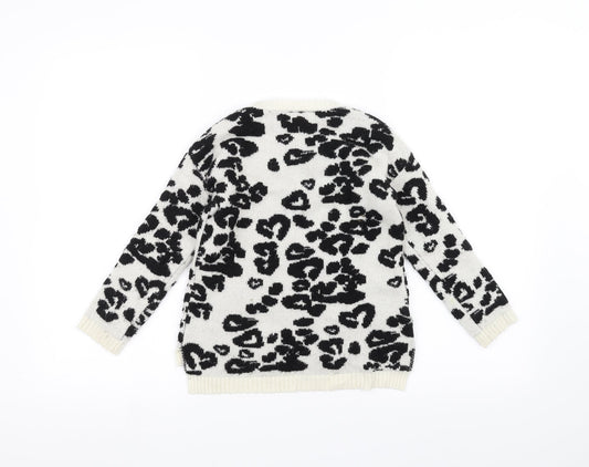 Matalan Boys White   Pullover Jumper Size 5 Years