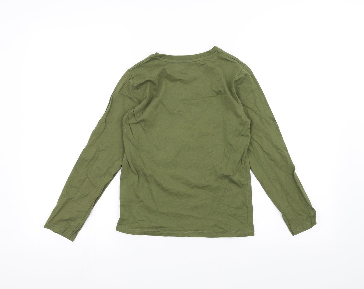 Pep&Co Boys Green   Basic T-Shirt Size 8-9 Years  - Dinosaur