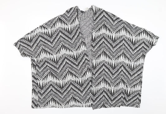 Divided Womens Black Geometric  Wrap Jumper Size M