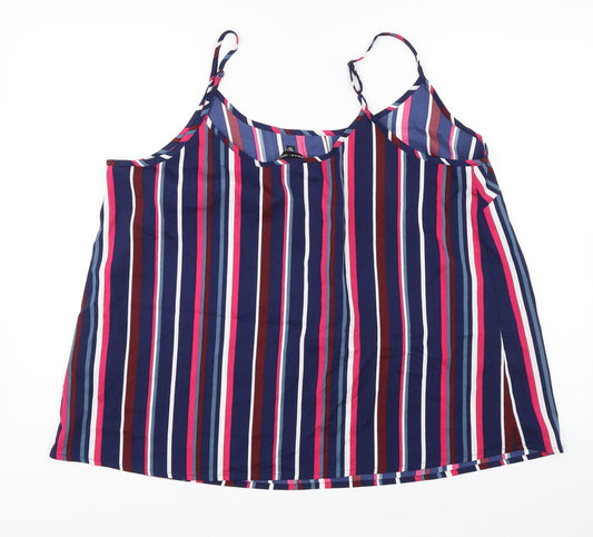 Capsule Womens Blue Striped  Camisole Blouse Size 18