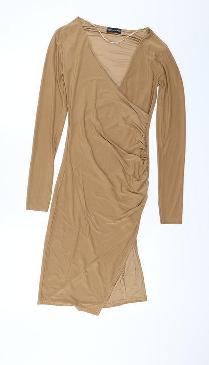 PRETTYLITTLETHING Womens Brown   A-Line  Size 8