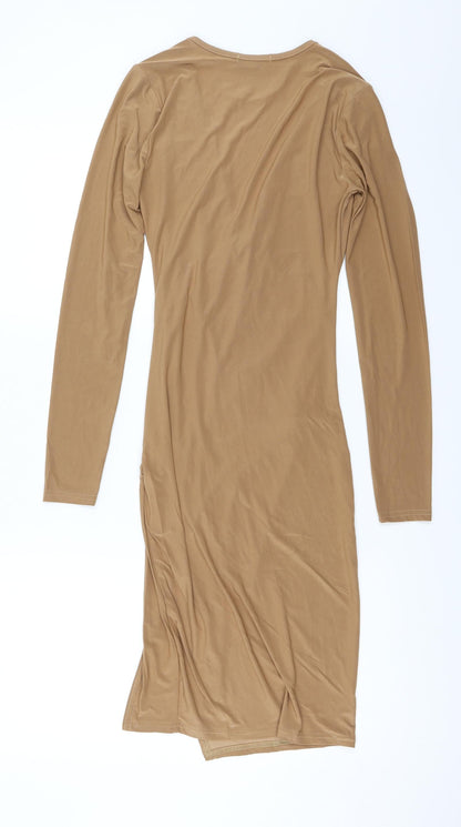 PRETTYLITTLETHING Womens Brown   A-Line  Size 8