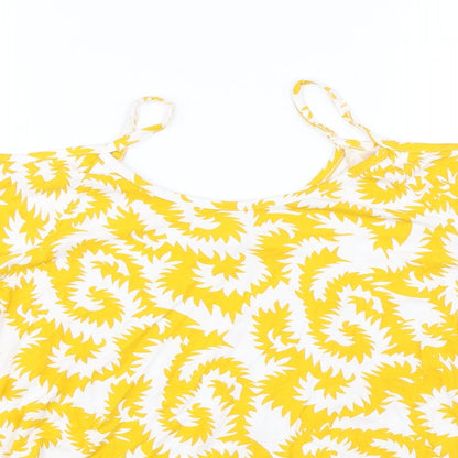 Womens UK Size M Rainbow Yellow Basic Blouse