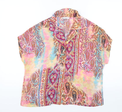 Papaya Womens Multicoloured Paisley  Basic Button-Up Size 12