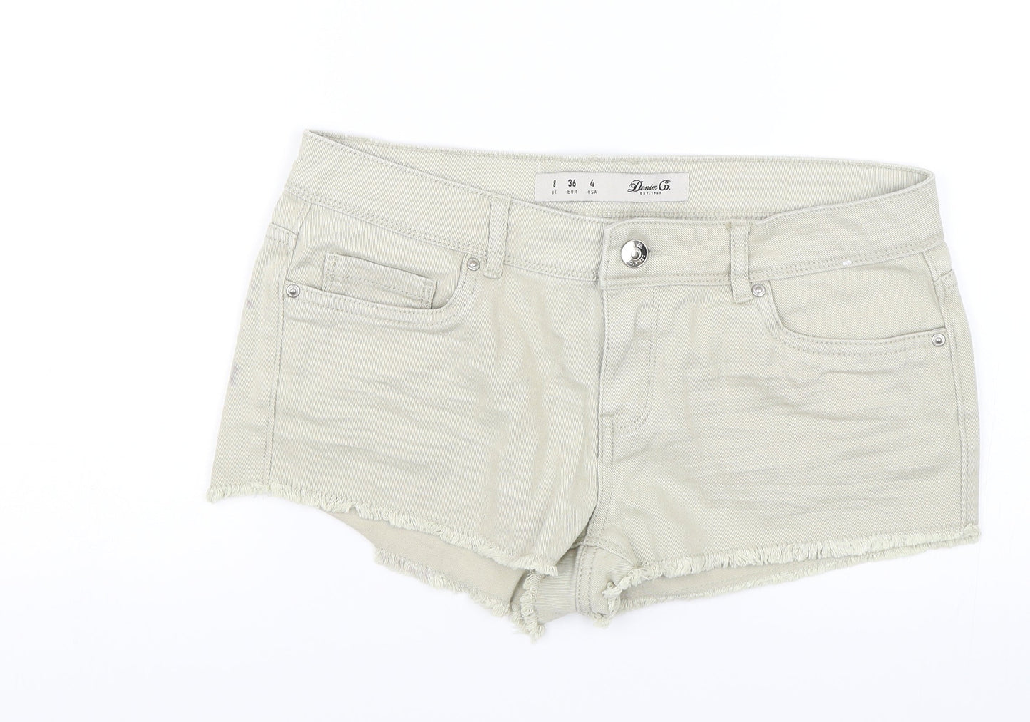 Denim & Co. Womens Beige  Denim Cut-Off Shorts Size 8