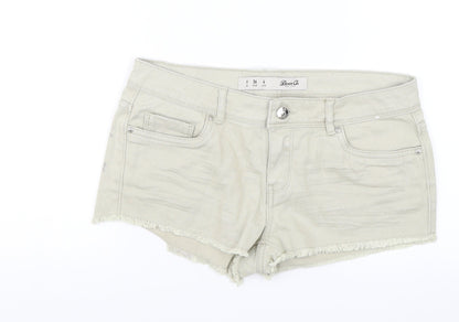 Denim & Co. Womens Beige  Denim Cut-Off Shorts Size 8
