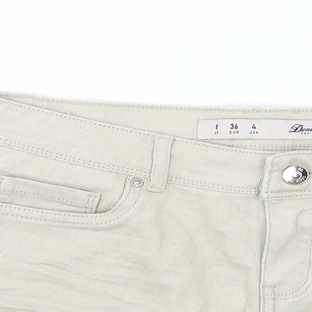 Denim & Co. Womens Beige  Denim Cut-Off Shorts Size 8