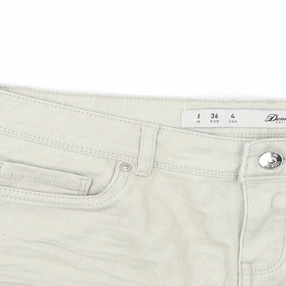 Denim & Co. Womens Beige  Denim Cut-Off Shorts Size 8
