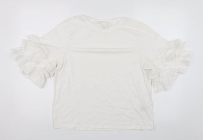 Womens UK Size M H&M White Basic Blouse