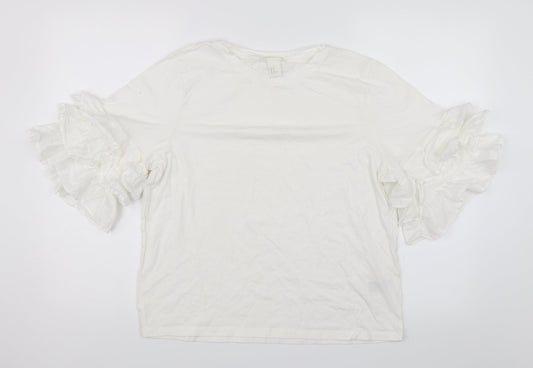Womens UK Size M H&M White Basic Blouse