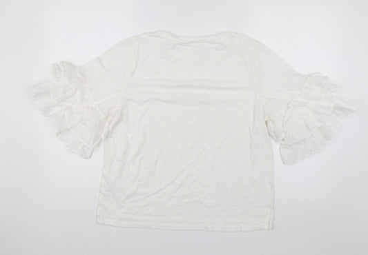 Womens UK Size M H&M White Basic Blouse