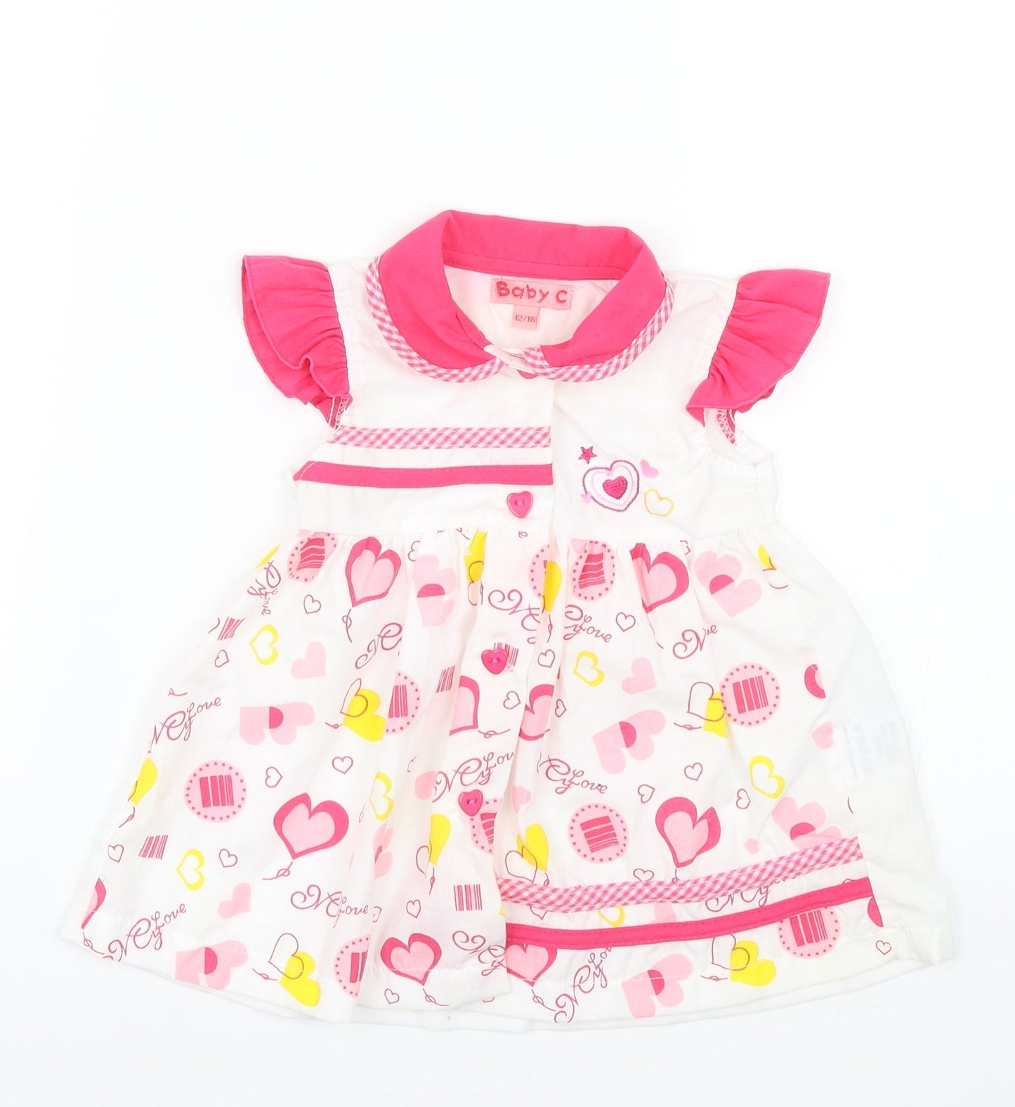 Baby C Baby Pink   Shift  Size 12-18 Months  - Hearts