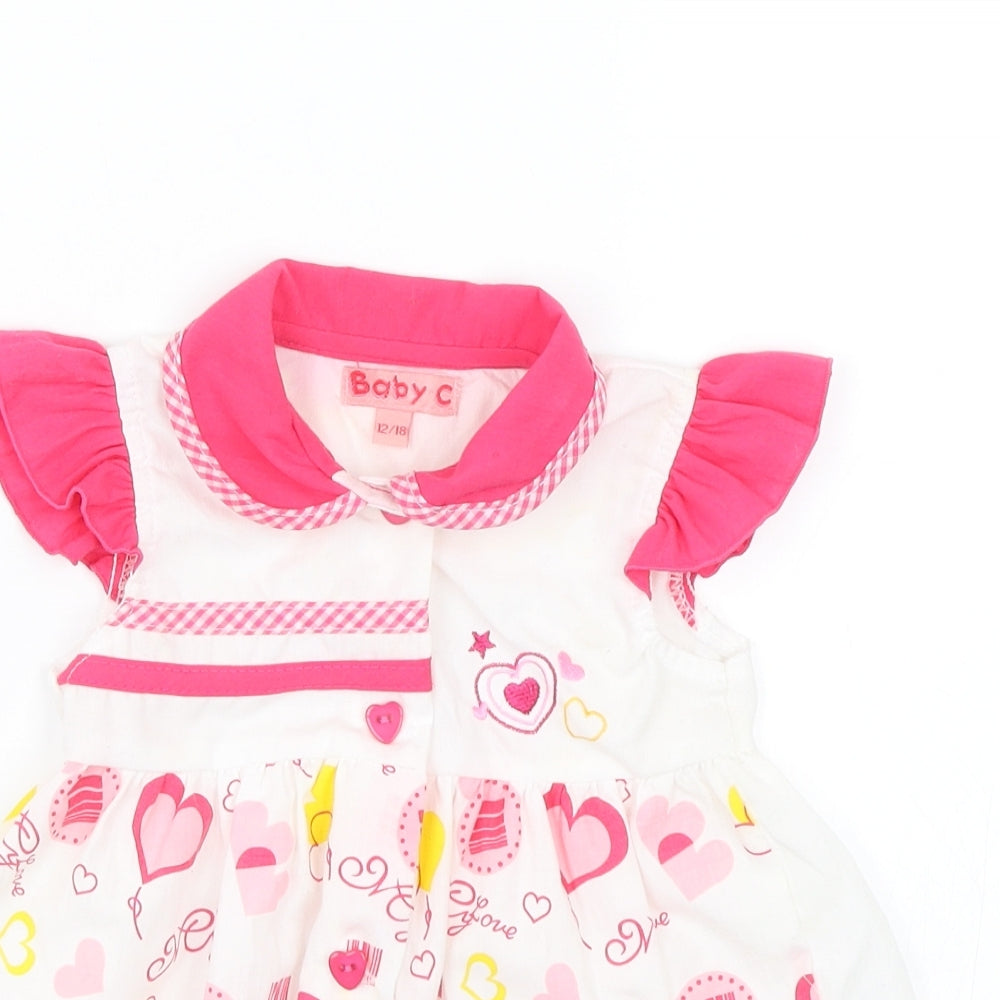 Baby C Baby Pink   Shift  Size 12-18 Months  - Hearts