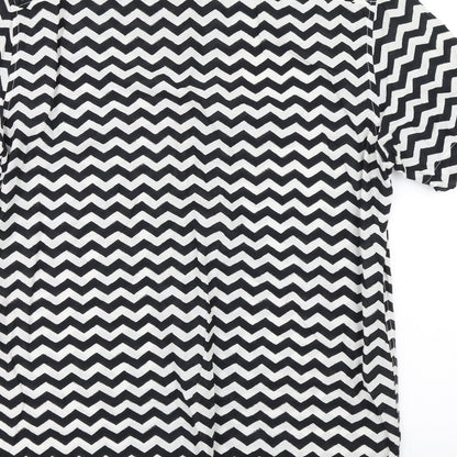 Womens UK Size M H&M Black Basic Button-Up