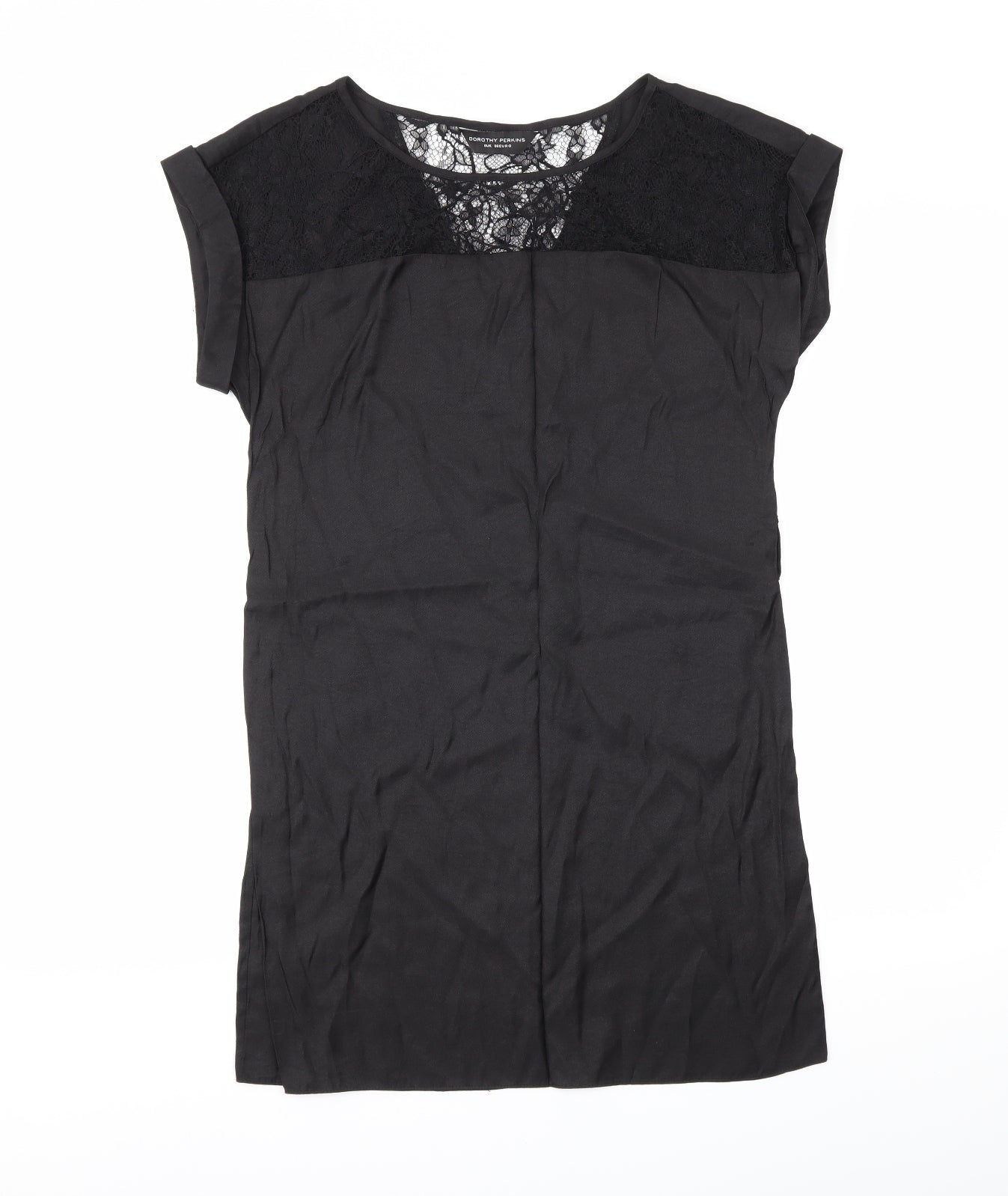 Womens UK Size 8 Dorothy Perkins Black Basic Blouse