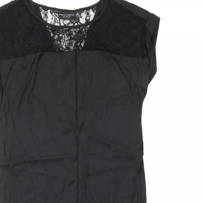 Womens UK Size 8 Dorothy Perkins Black Basic Blouse