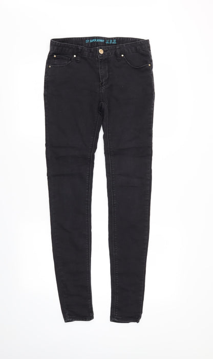 Womens UK Size 6 DENIMCO Regular Fit Skinny Black Jeans