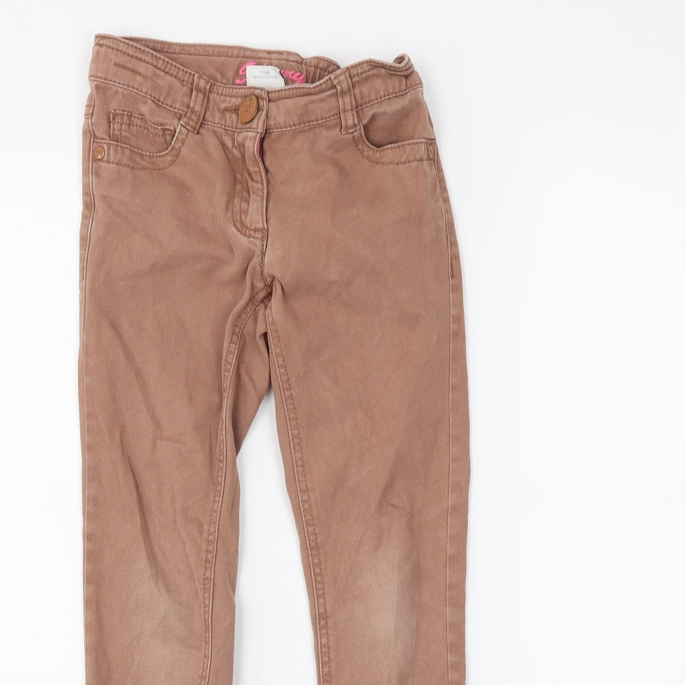NEXT Girls Brown  Denim Skinny Jeans Size 7 Years