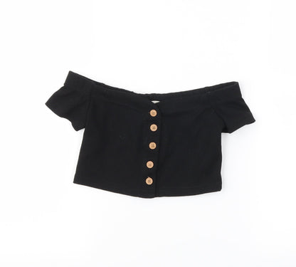 SheIn Girls Black   Cropped Blouse Size 8 Years