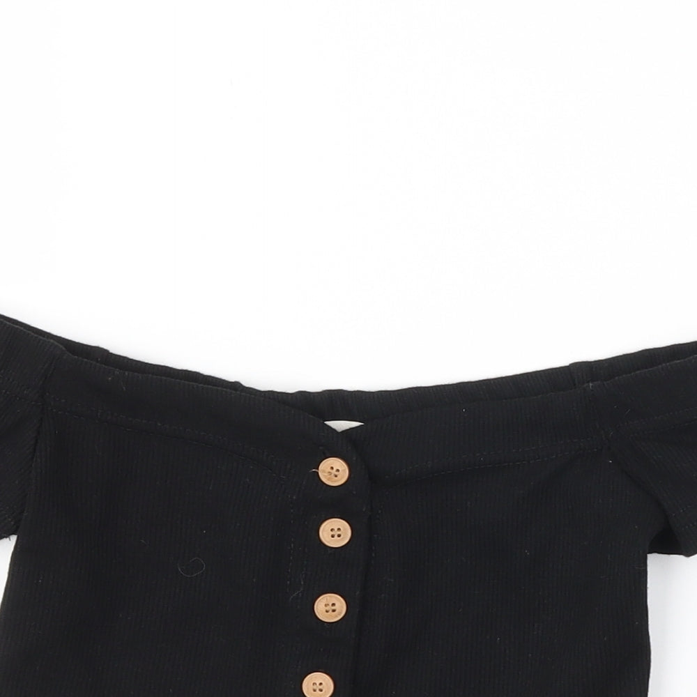 SheIn Girls Black   Cropped Blouse Size 8 Years