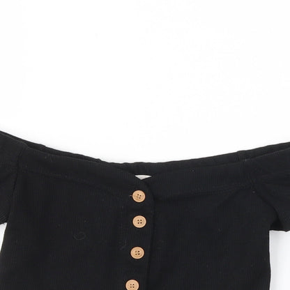 SheIn Girls Black   Cropped Blouse Size 8 Years