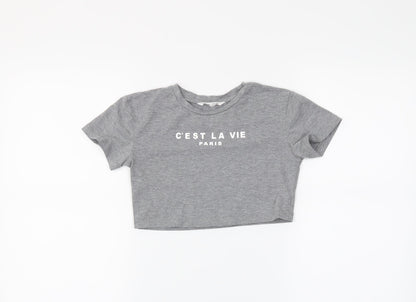 SheIn Girls Grey   Pullover T-Shirt Size 6-7 Years