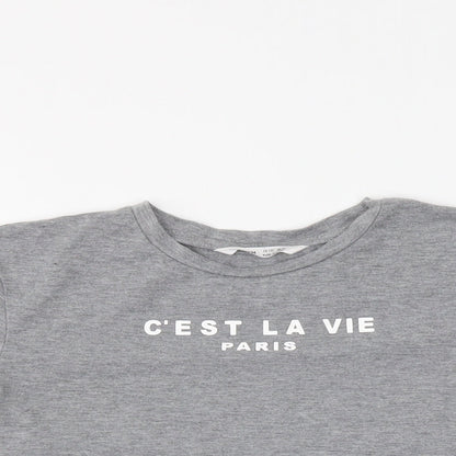 SheIn Girls Grey   Pullover T-Shirt Size 6-7 Years