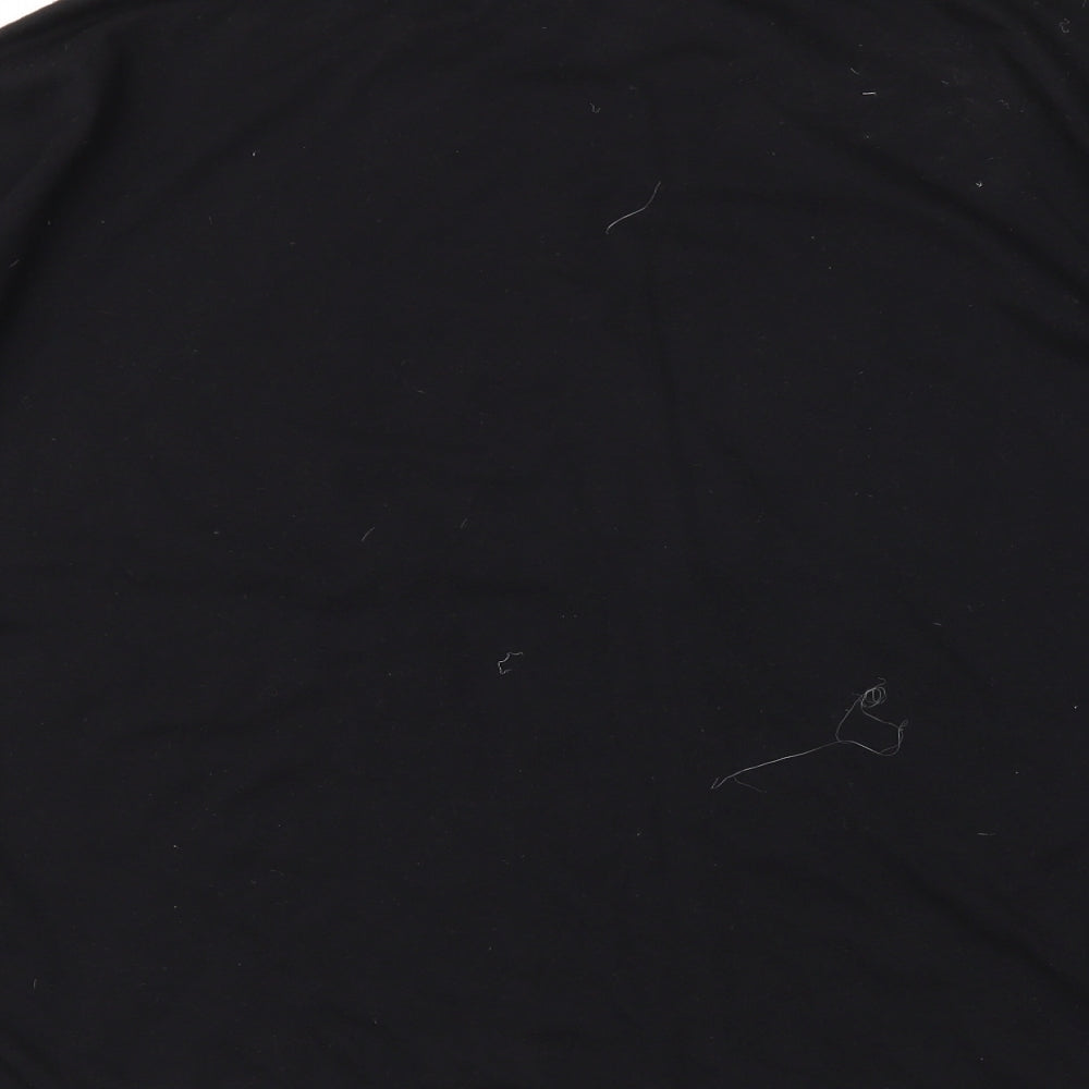 Womens UK Size 4XL Preworn Black Cropped T-Shirt