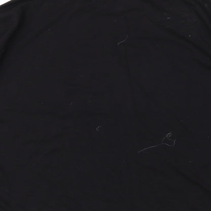 Womens UK Size 4XL Preworn Black Cropped T-Shirt