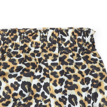 SheIn Girls Brown Animal Print  Cropped Trousers Size 3-6 Months