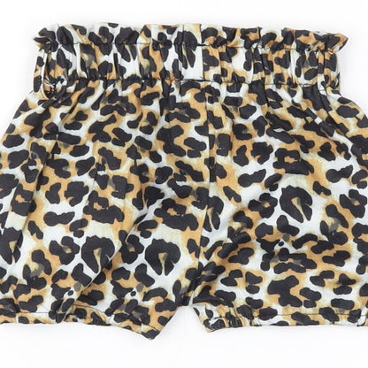 SheIn Girls Brown Animal Print  Cropped Trousers Size 3-6 Months
