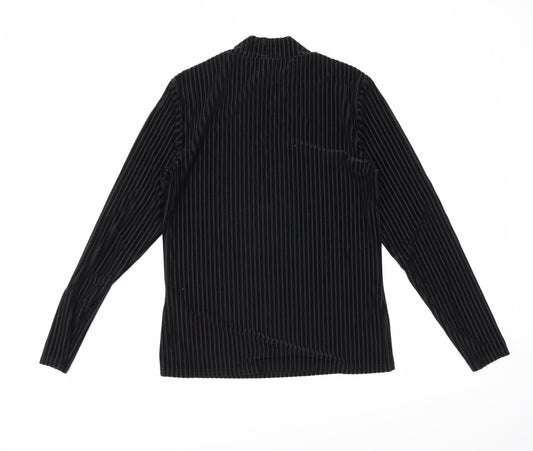 Noisy may Womens Black Striped  Basic Blouse Size L