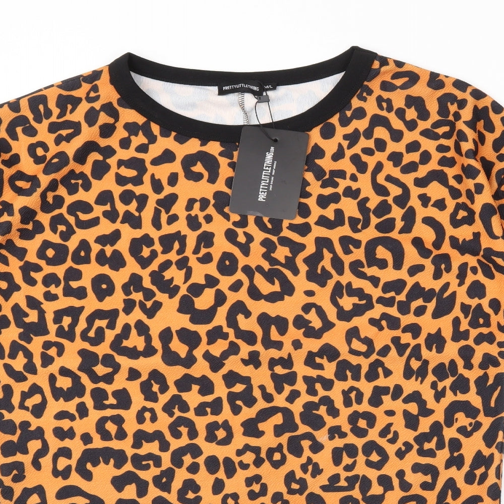 Womens UK Size M PRETTYLITTLETHING Orange Basic T-Shirt