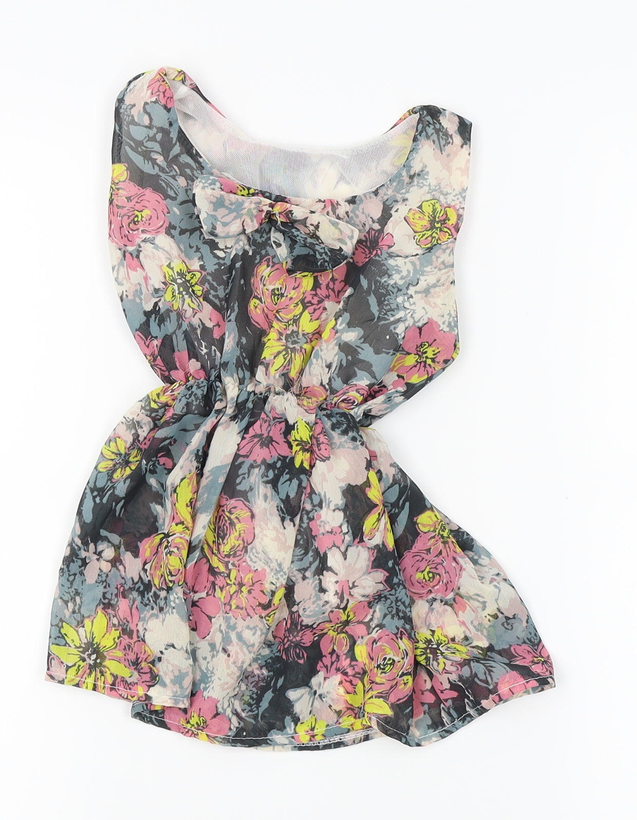 Preworn Girls Pink Floral  A-Line  Size 2-3 Years