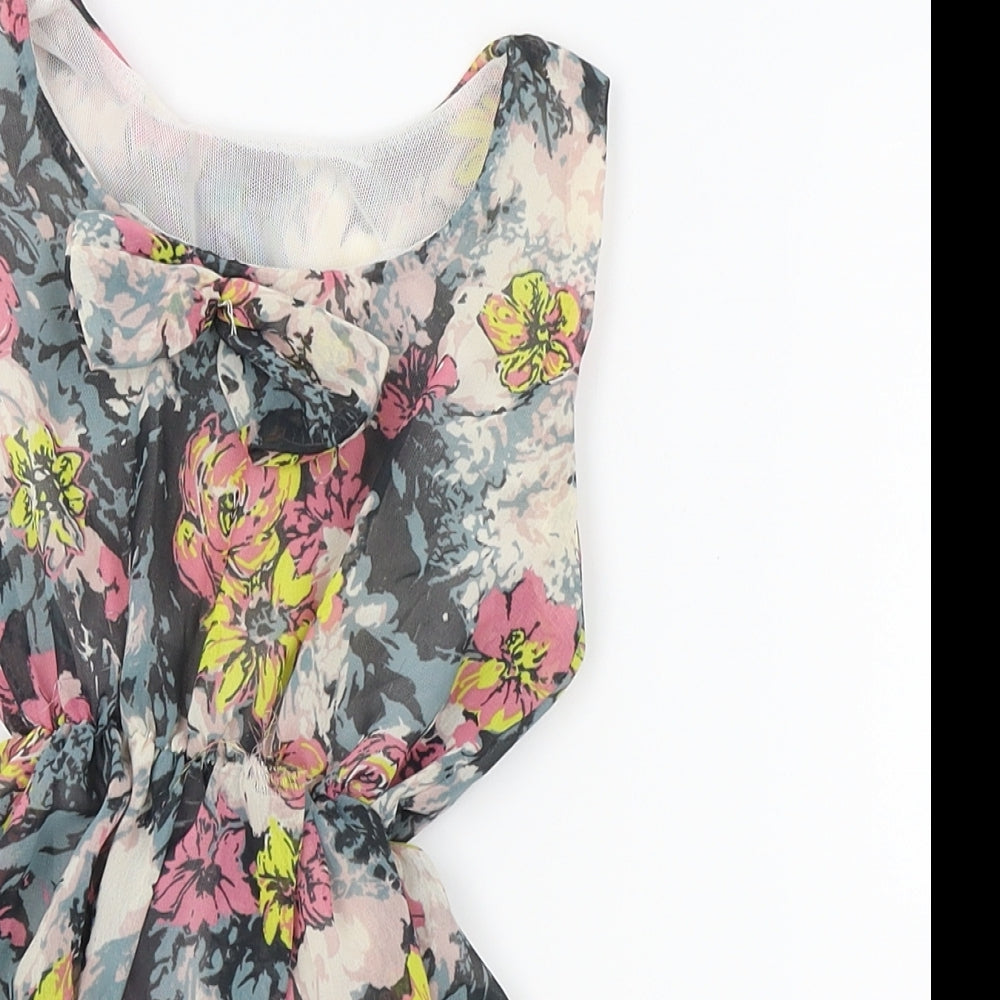 Preworn Girls Pink Floral  A-Line  Size 2-3 Years