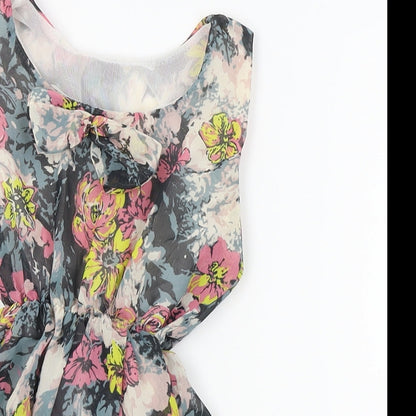 Preworn Girls Pink Floral  A-Line  Size 2-3 Years