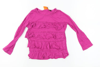 Fun Spirit Girls Purple   Basic T-Shirt Size 4 Years  - frill detail