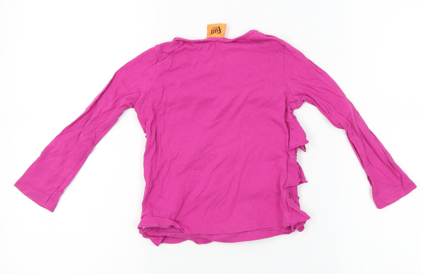 Fun Spirit Girls Purple   Basic T-Shirt Size 4 Years  - frill detail